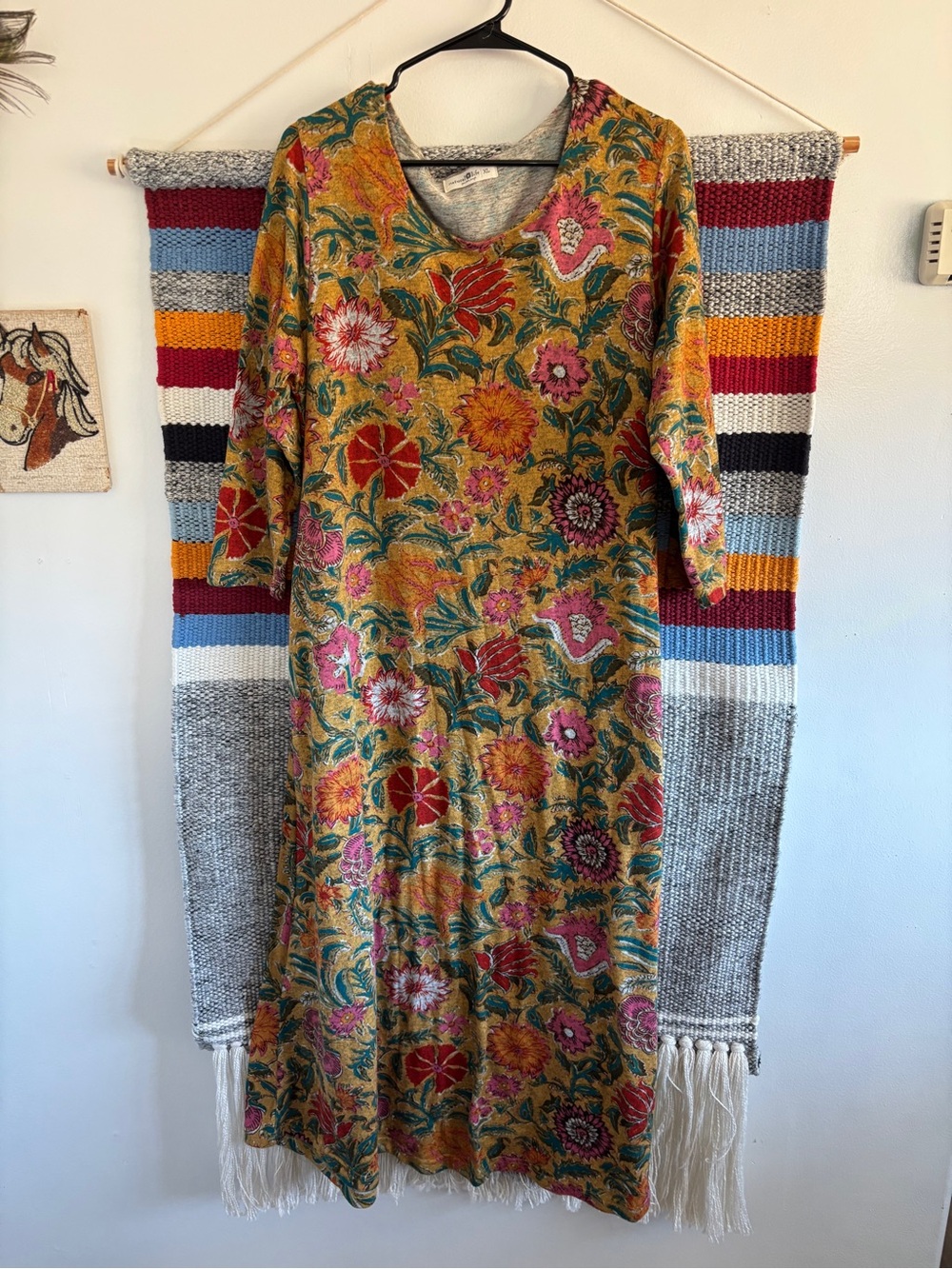 NATURAL LIFE Mustard Floral Maxi Dress